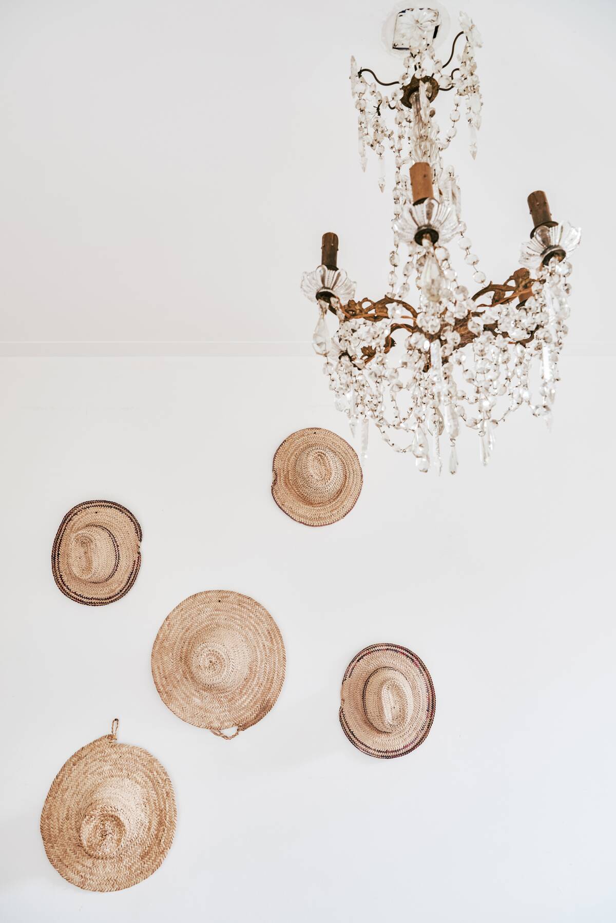 Petit lustre en cristal français à 6 lumières