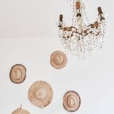 Petit lustre en cristal français à 6 lumières