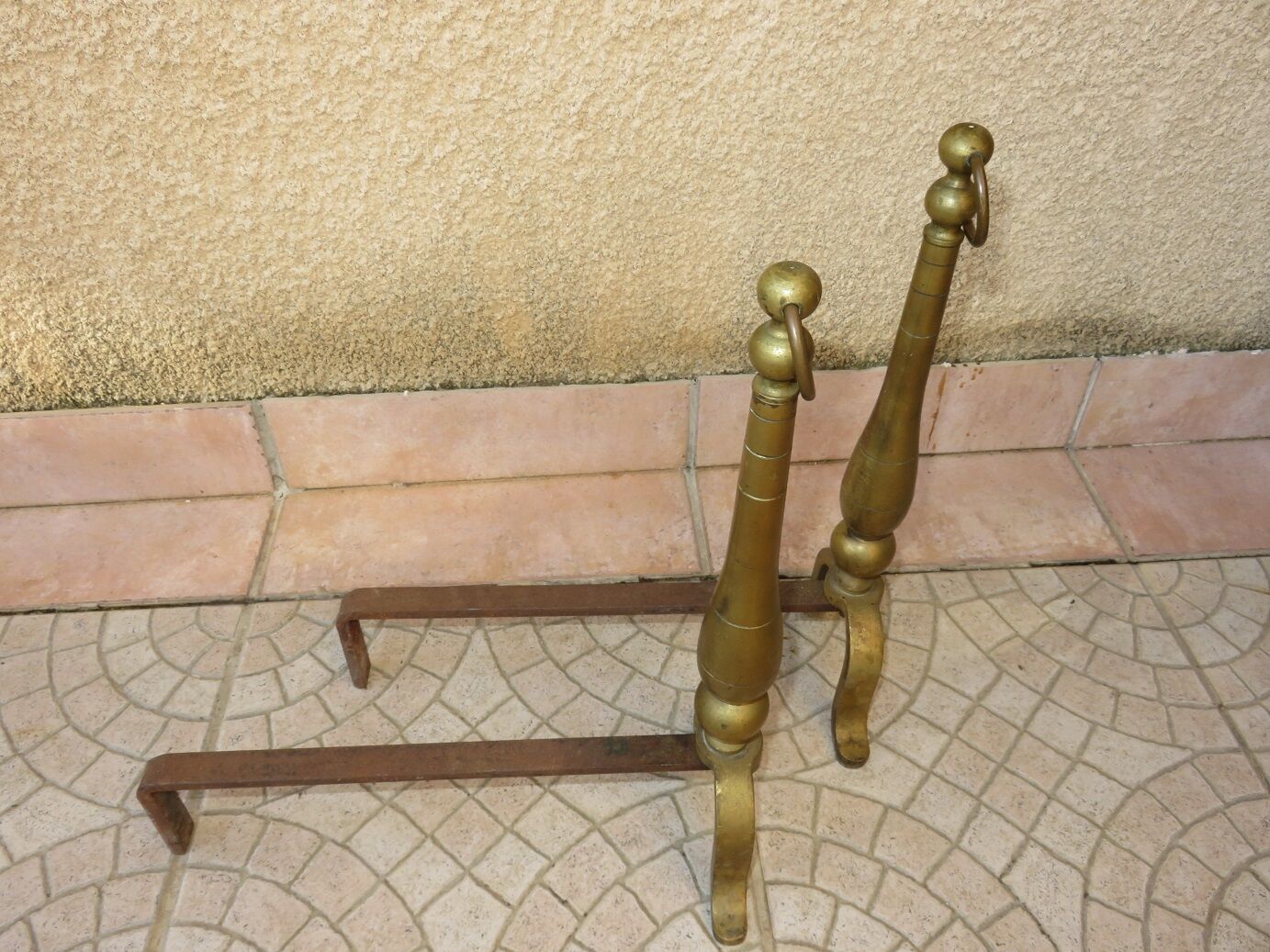 Brass andirons