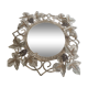 Wrought iron mirror. Grape leaf decoration.