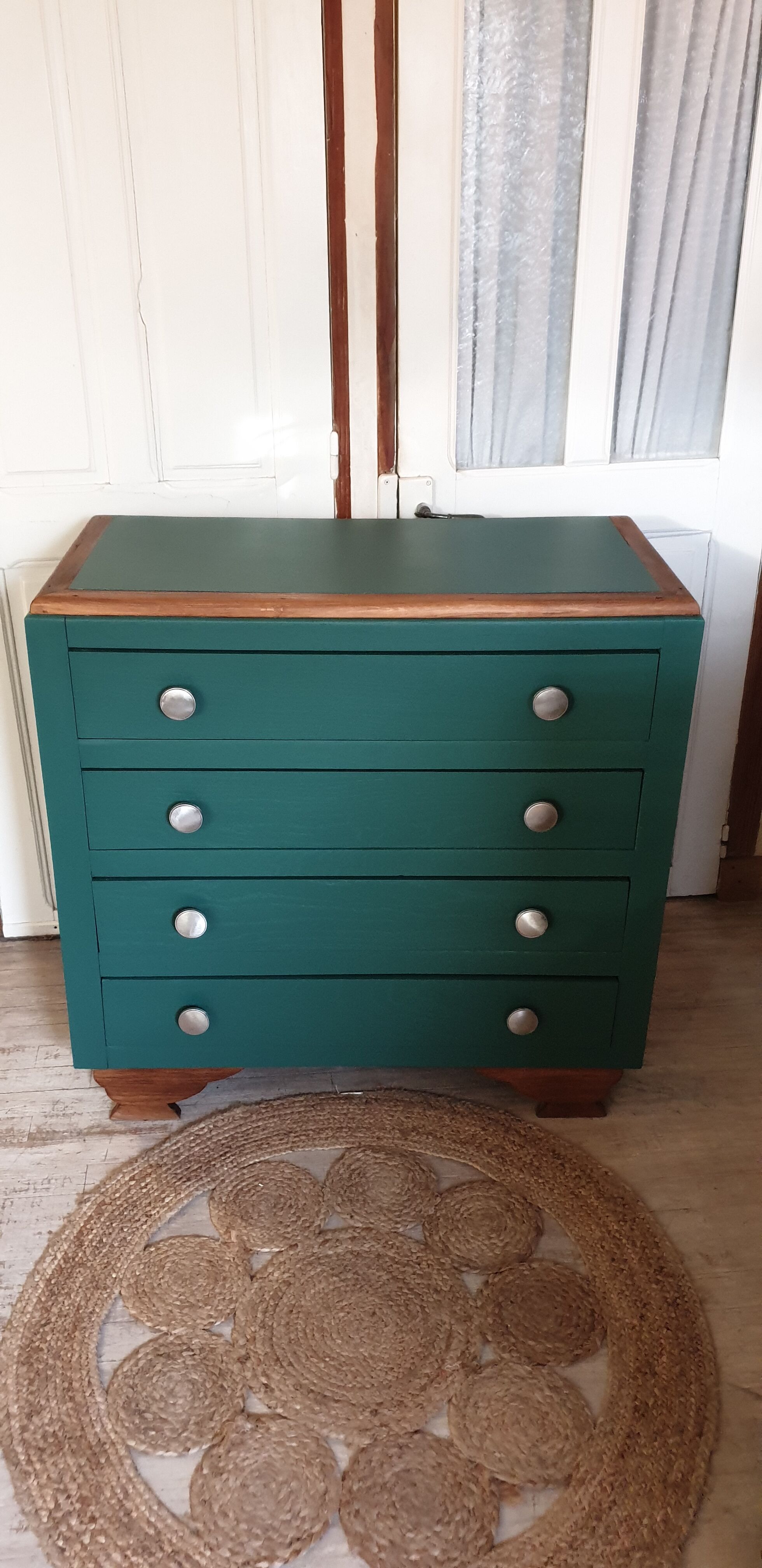 Art Deco green chest of drawers