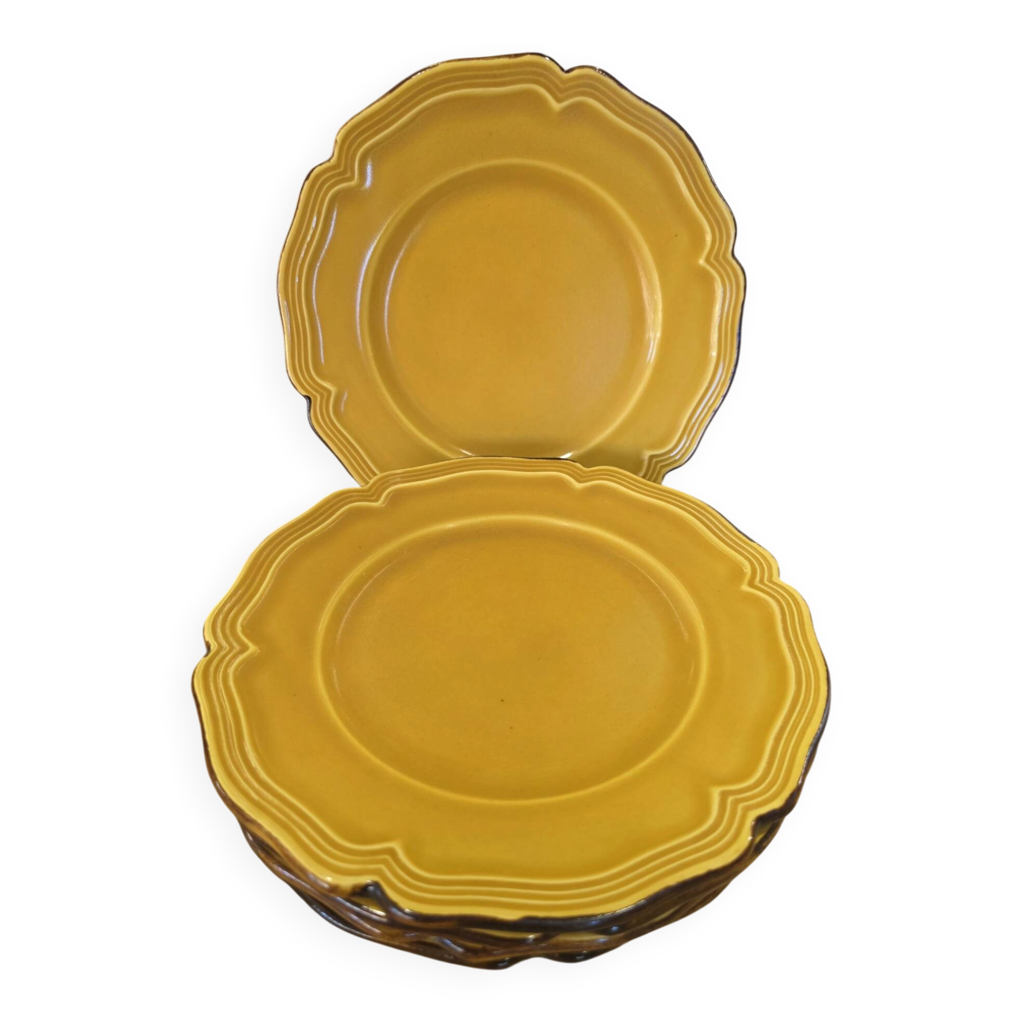 5 Dieulefit Milon plates in glazed earthenware