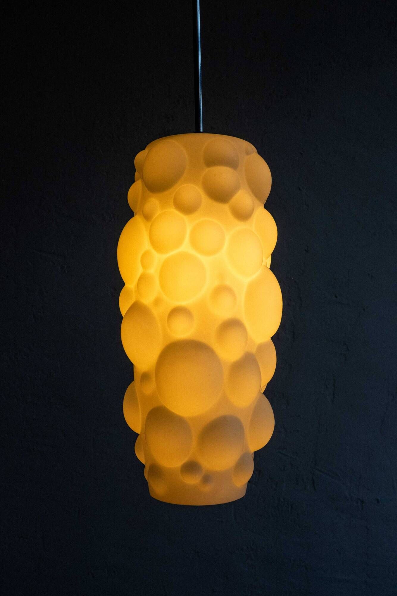 Vintage Czech Hanging Lamp by Osvětlovací Sklo, 1970s