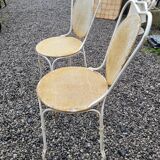 Paire de chaises de jardin en fer forgé