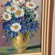 Mid-Century Oil on Panel “ Vase” by Sascher, Signed, Vintage & Framed 17 × 22cm