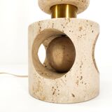 Foot of lamp kinetic sculpture in travertine 1970