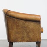 Fauteuil club en cuir de mouton