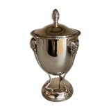 Silver metal sugar bowl on claws