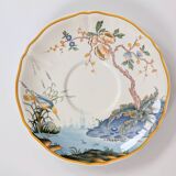 Set of 2 Gien Magellan "Caribbean" cups and saucers, vintage earthenware