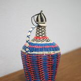 Braided wire bottle, plastic wire, scoubidou bottle, Viresa glass bottle