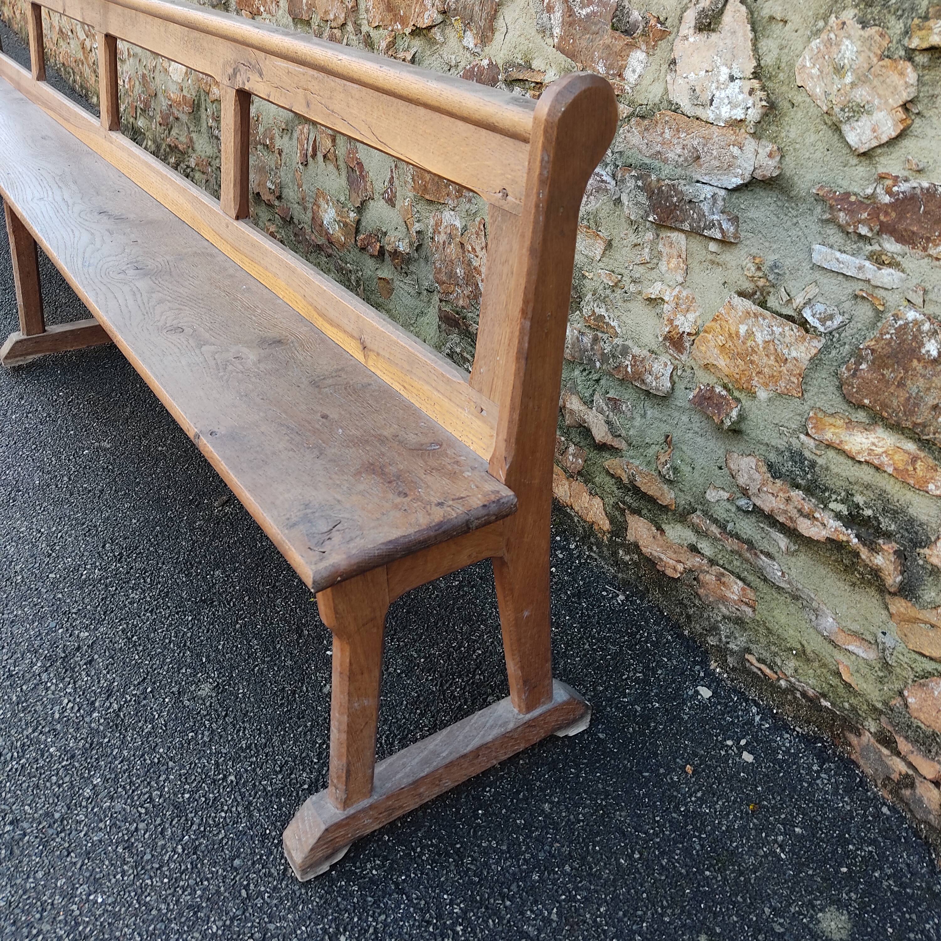 Solid oak church pew
