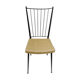 Black metal chair and yellow imitation leather seat