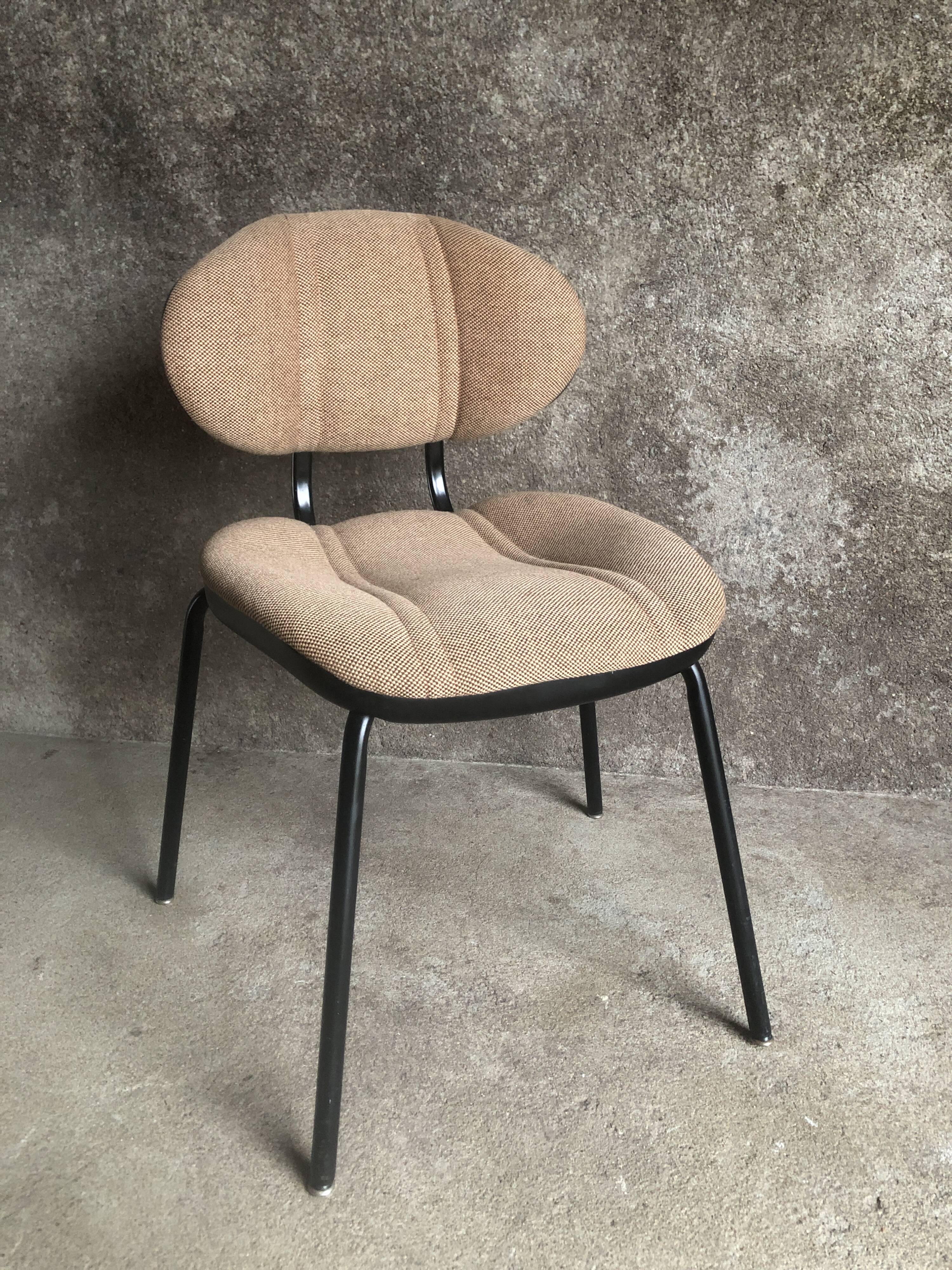 Beige brown fabric office chair, 1980s