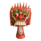 Barong mask whale in carved wood - 28 cm - red demon