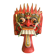 Barong mask whale in carved wood - 28 cm - red demon