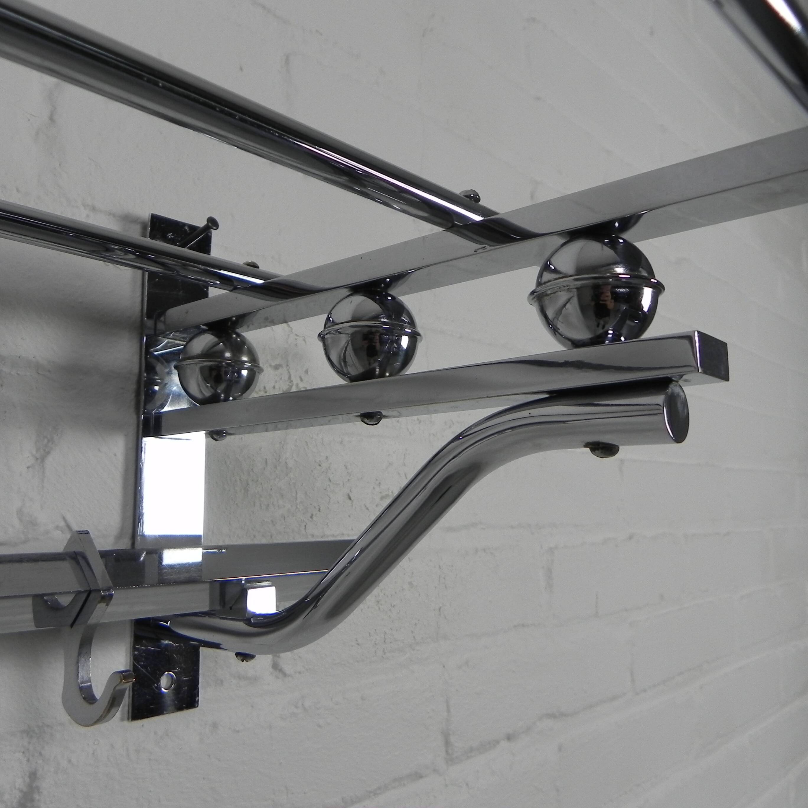 Art Deco wall coat rack with 6 hooks, 1930s