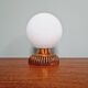 Wood and white opaline table lamp, 1960s