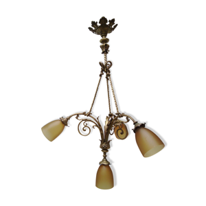 lustre en bronze 1900