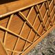 Vintage 1960s bank chest in light oak and rattan weaving.