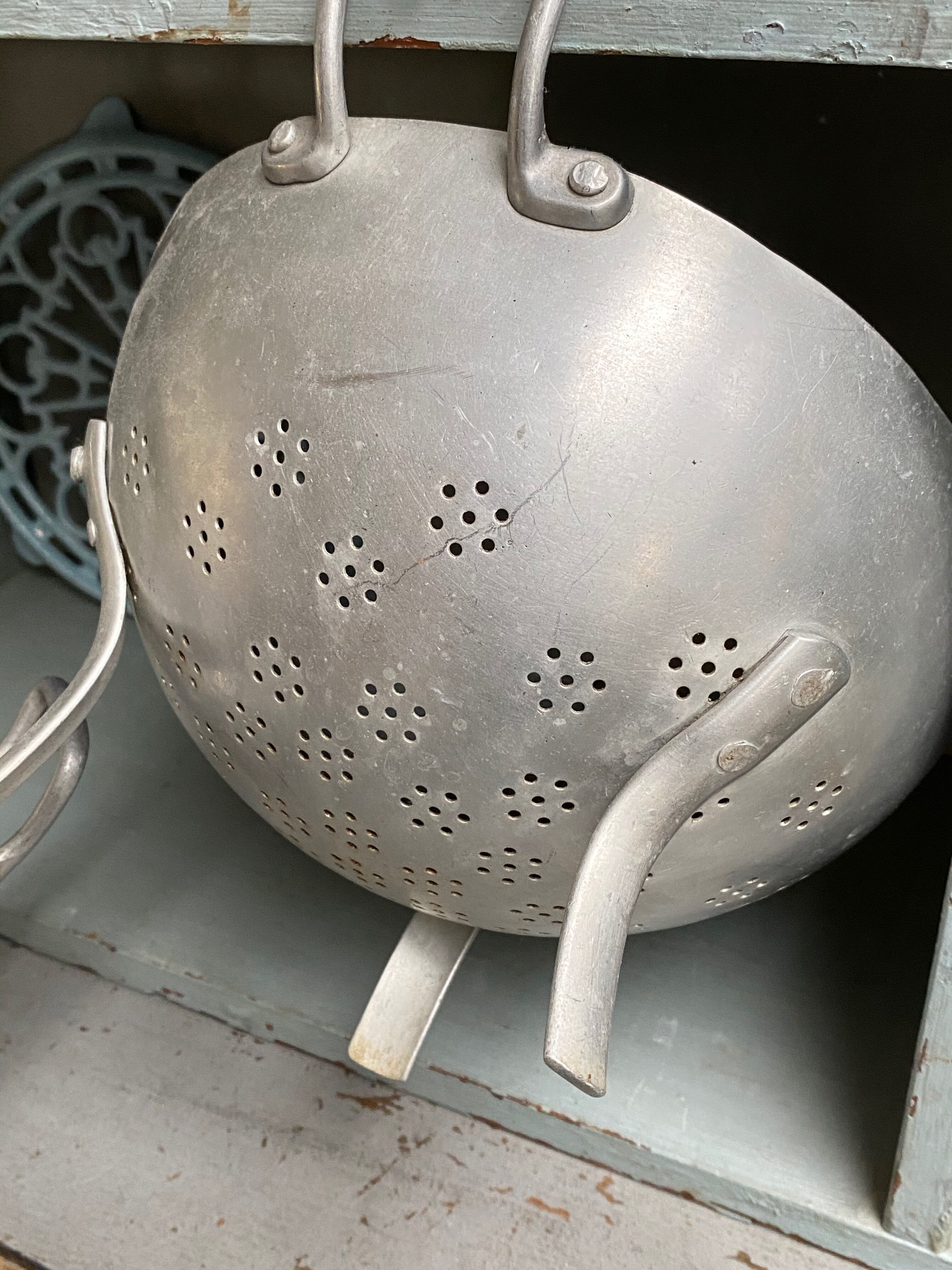 Vintage aluminum strainer