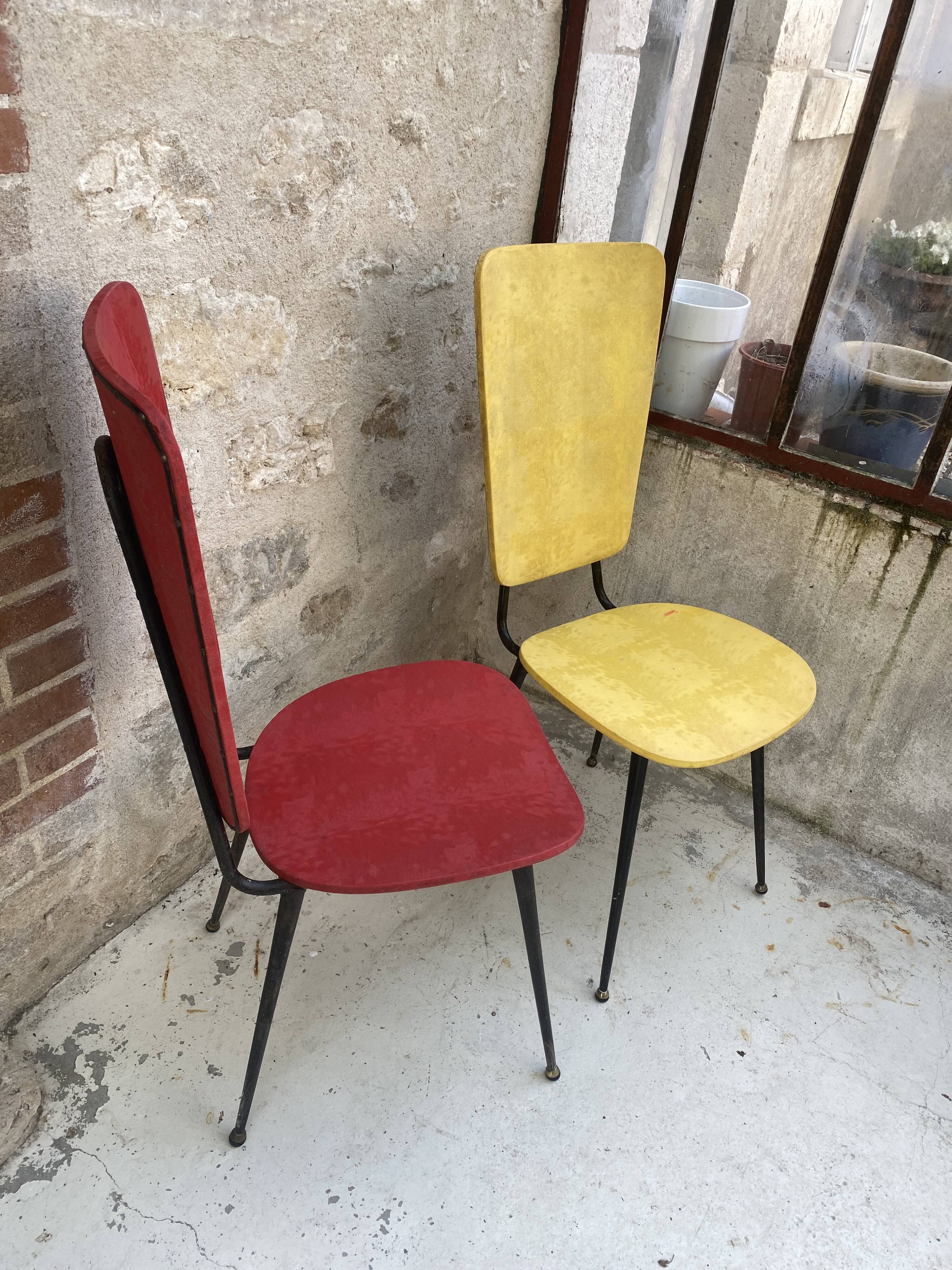 Pair of chairs skaï 1950/60