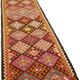 Turkish Handwoven Vintage Herki Kilim 100 cm x 380 cm