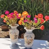 Pair of vases in romantic opaline Napoleon III