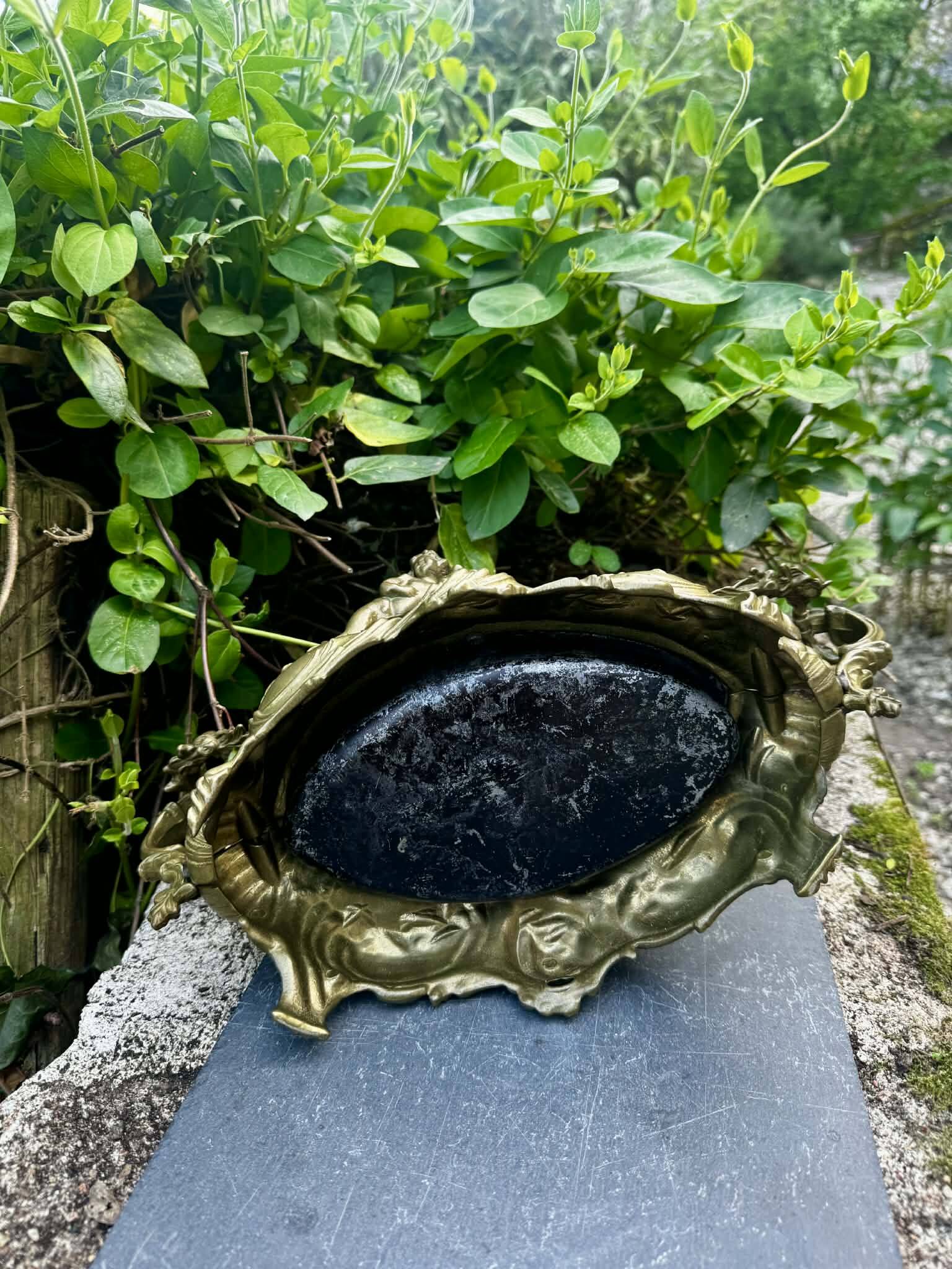 Large rock garden planter angel Art Nouveau