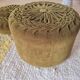 Duo pouf et coussin assorti velours vert olive