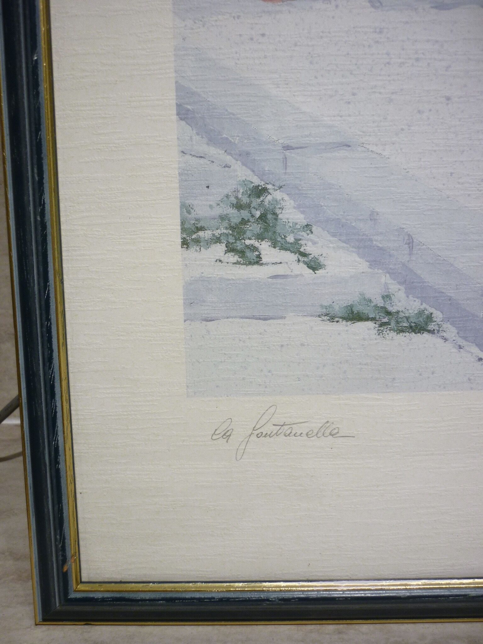 Painting “La Fontanella” lithograph signed G. Zuppini