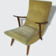 Fauteuil scandinave en bois et teck années 70