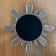 Vintage sun mirror in 60s/70s gold resin