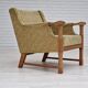 1960s, Danish design, lounge chair, furniture fabric, oak wood