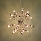 Lustre Sputnik en métal chromé, 20 points lumineux, années 70