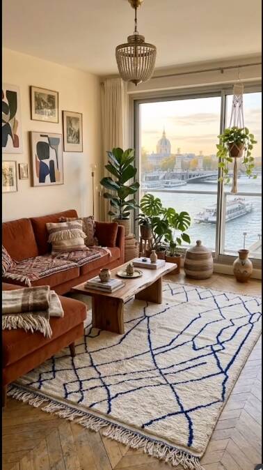 Beni Ouarain rug – Graphic elegance in natural wool