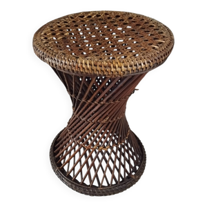tabouret en osier et