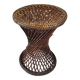 Tabouret en osier et rotin vintage