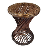Vintage wicker and rattan stool