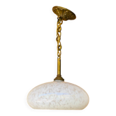 Small Art Deco pendant light in white Clichy glass