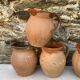 set of terracotta jugs country style