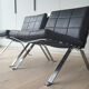 Pair of black leather loung chairs by Hans Eichenberger for Girsberger