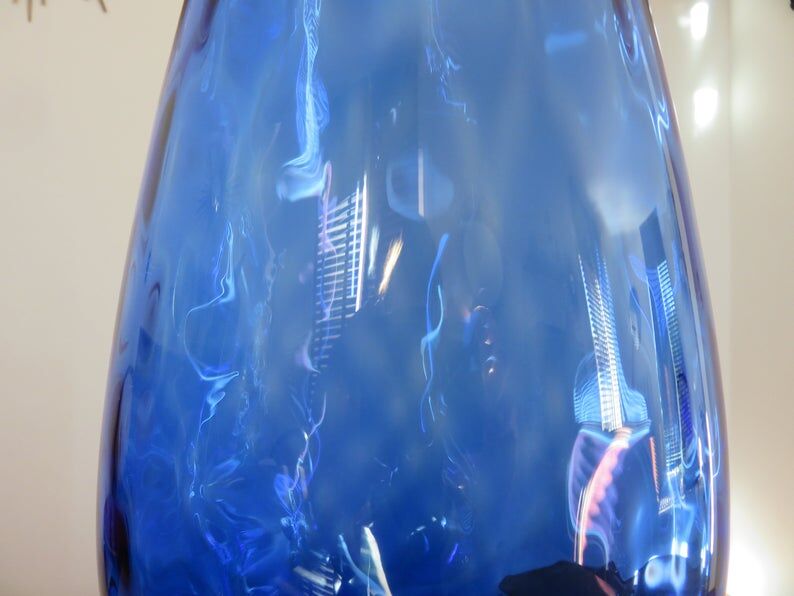 Italy vase in textured blue glass 70s
