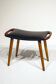 Tabouret scandinave en teck et simili cuir