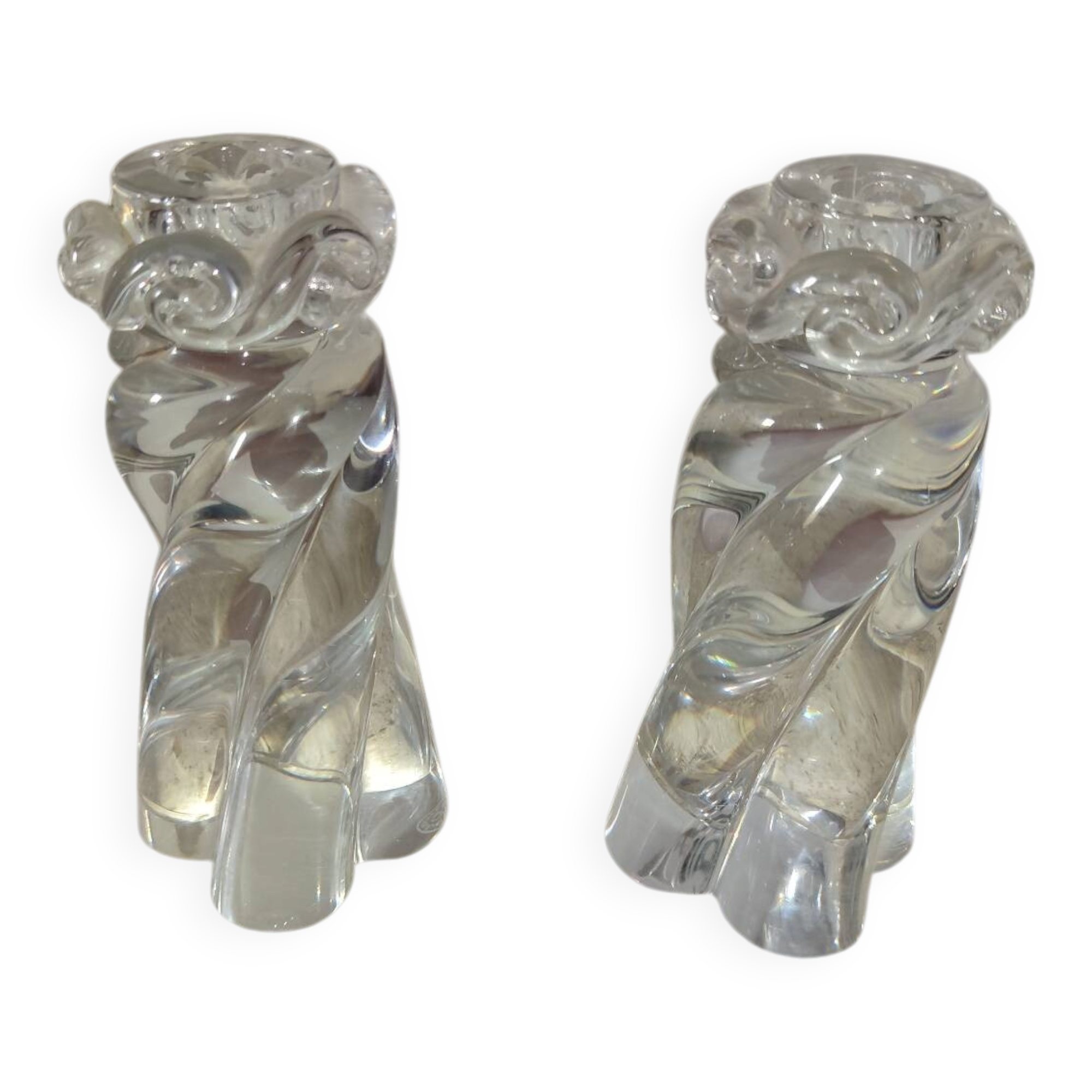 Baccarat crystal candlestick x2