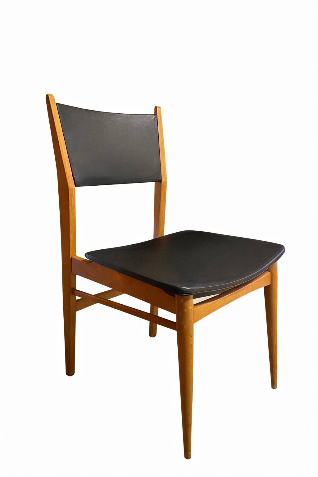 Chaise vintage Mid Century  assise noire