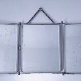 Chrome patina triptych mirror, early 20th century