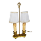 2-light hot water bottle lamp in gilded brass, bedside lamp, desk lamp