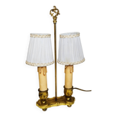 Lampe bouillotte 2 feux en laiton doré , lampe de chevet , lampe de bureau