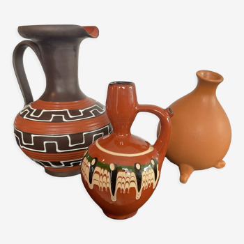 Trio de vases vintage en céramique