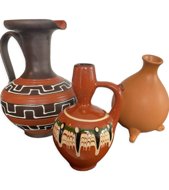 Trio de vases vintage en céramique